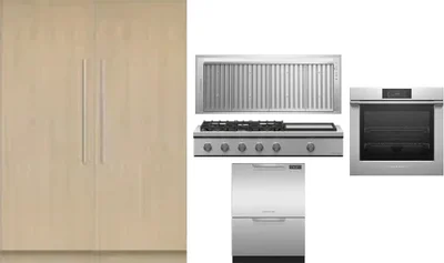 6 Piece Package Includes Refrigerator, Freezer, Cooktop, Wall Oven, Hood And Dishwasher